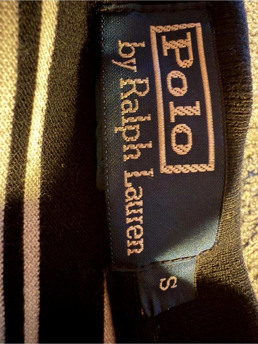 Polo by Ralph Lauren Black and White Striped Polo (men-small)